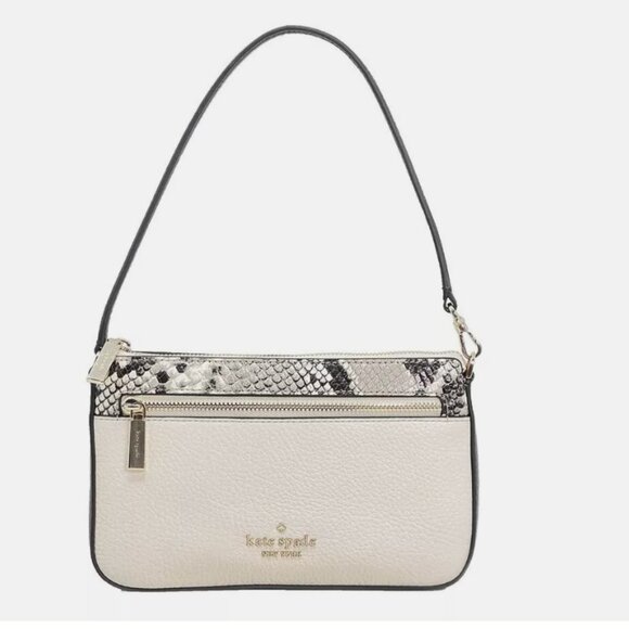 Kate Spade Leila Convertible Wristlet Wallet Clutch Pebble Leather Snake Skin - Picture 3 of 5